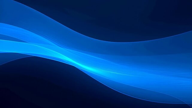 Blue light waves flow through a dark digital space. Technology presentations, corporate media, and website headers.