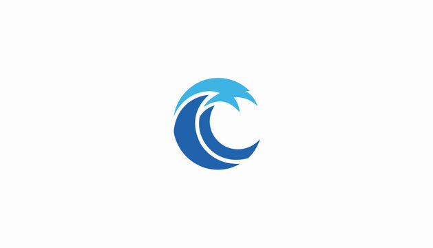 Minimalist cloud computing logo design vector illustration