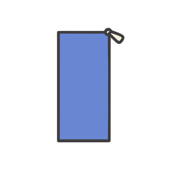 Blue rectangle with pull tab illustration