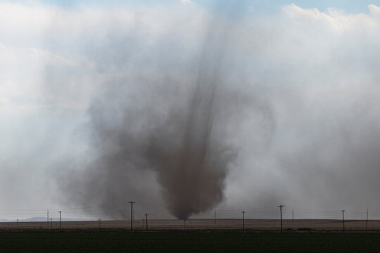 Landspout tornado forming near county road 2 in fowler, colorado