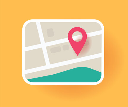 City map pin location navigation gps marker modern icon vector graphic illustration, street position place pointer sign symbol design
