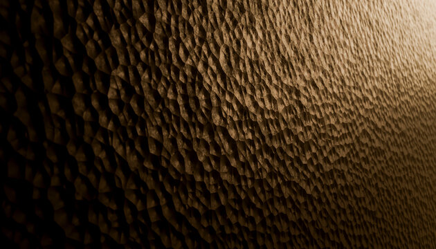 Brown textured wall featuring sculpted geometric pattern