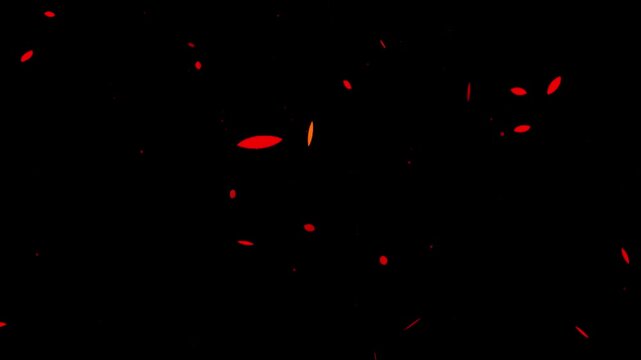 Fiery Embers floating in darkness with subtle cinematic motion and bokeh effect for background use