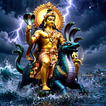 Varuna, ancient Vedic Hindu god of sky, rain, ocean, cosmic law, and the underworld