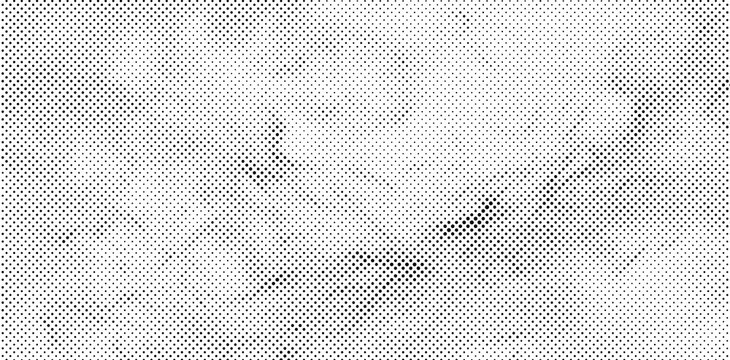 Dot pattern silhouette of a human face with a focused gaze against a white background