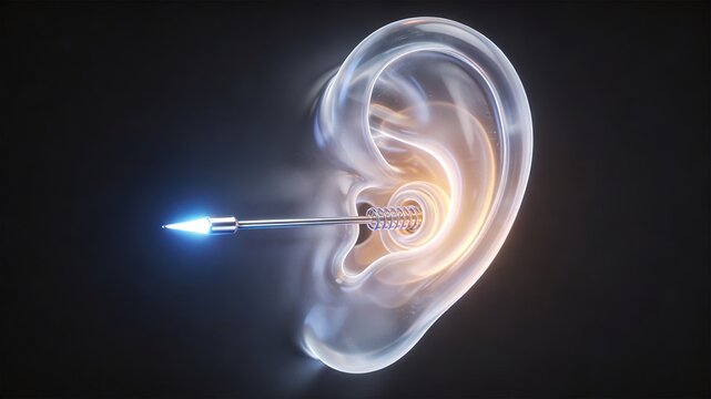 Cochlear Implant Electrode Array Hearing Restoration Inner Ear 3D Medical Illustration