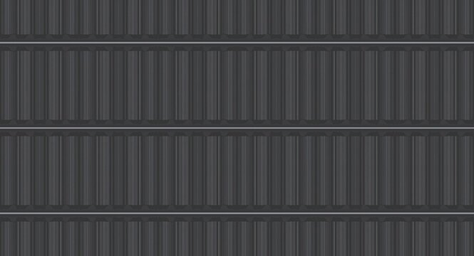 Dark charcoal gray vertical ribbed texture with repeating fine lines and subtle horizontal bands, creating an industrial abstract background