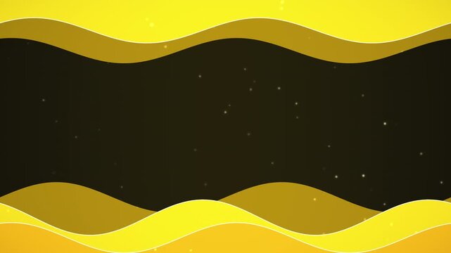 Black Friday Flowing Yellow Waves on Black Loop Background