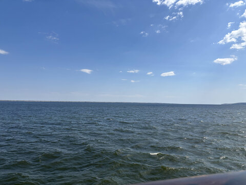 a view of the ocean from a boat