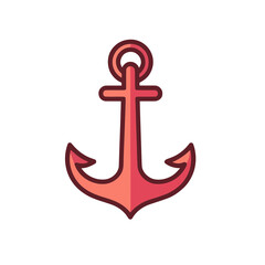 Coral and red anchor icon © shivani