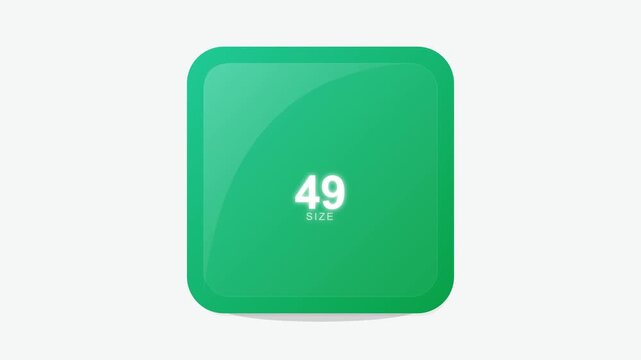 Rounded Smart Mirror Frame Icon with Glowing Incremental Size Digit Display