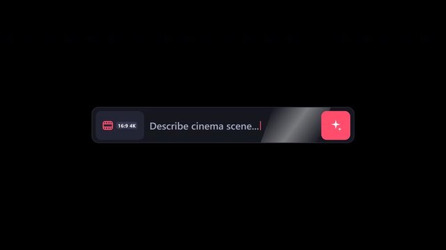 A high quality 4k animation of a digital search bar engine interface with a blinking cursor for web and application design projects