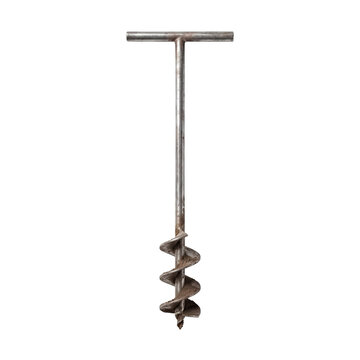 Simple manual hand auger for digging holes in earth