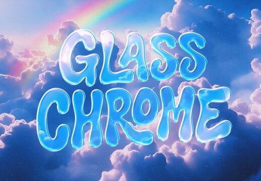 Glass Chrome Effect For Poster And Social Media Design