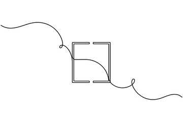 Fototapeta premium Square bracket icon sign continuous one line drawing on white background minimalist single art collection of programming developer and mathematical formulas symbol vector illustration