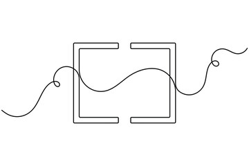 Fototapeta premium Square bracket icon sign continuous one line drawing on white background minimalist single art collection of programming developer and mathematical formulas symbol vector illustration