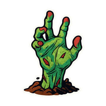 PNG Creepy zombie hand emerging.