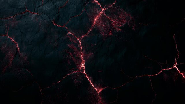 Glowing red cracks spread across a dark stone surface, creating an eerie Halloween background with a volcanic, supernatural feel.