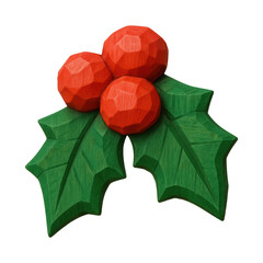 Obraz premium PNG Festive holly with red berries