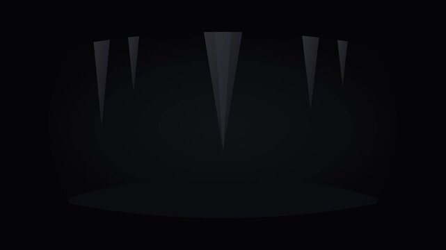 Stylized Subterranean Cavern Icon with Glistening Stalactites and Rhythmic Water Droplets on Dark Background