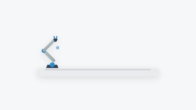 Automated Robotic Arm Reaching and Grasping Blue Cube on Rounded Workspace in Seamless Loop