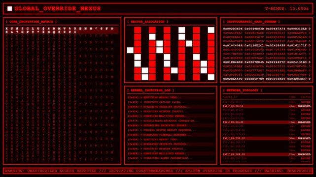 Global Override Nexus Hacker Kernel Terminal Animation.