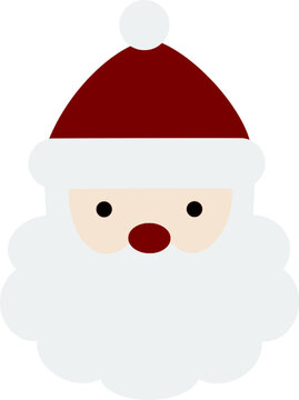Cute Santa Claus face vector illustration icon
