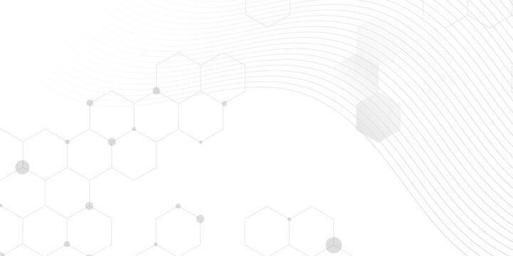 Abstract geometric hexagons shape medicine and science background with wave blind. Scientific innovation banner template concept. Biology and pharmaceutical technology , vector illustration. 