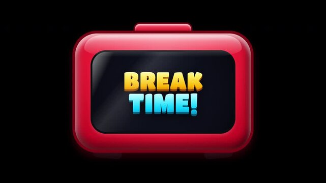 Stylized red digital alarm clock icons on transparent background. 4K Alpha Channel