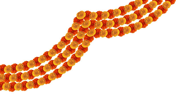 Marigold side hanging flowers decorative element