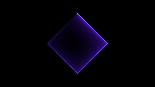 Square graphic presents a geometric purple diamond floating in dark void, reflecting modern digital design aesthetics through smooth gradients and sharp edges perfect for contemporary tech project.