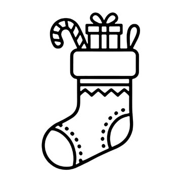 christmas sock with gifts icon isolated PNG transparent