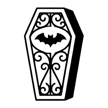 halloween coffin icon isolated PNG transparent