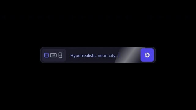 A clean 4k digital search bar animation with a blinking text cursor on a neutral background for web and app user interface design