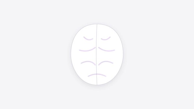 Neural Activity Visualization Brain Outline with Glowing Indigo and Purple Connections