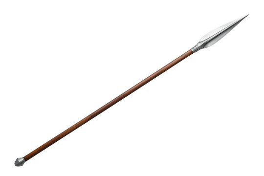 Traditional spear with metal spearhead isolated