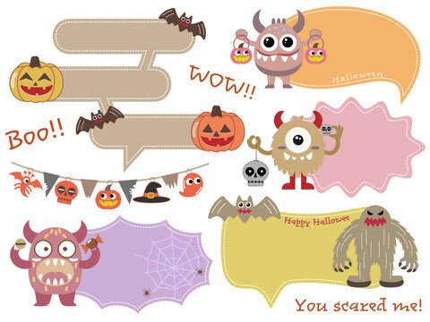 ハロウィン■モンスターの吹き出しセット