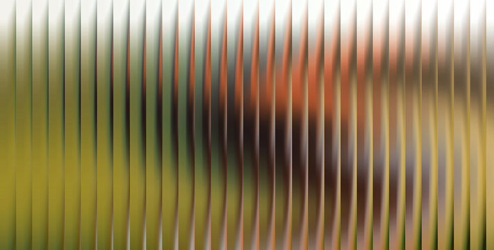 Vertical metallic ribbed texture with gradient orange and green tones