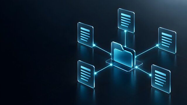 Digital folder organizing electronic documents in centralized data management network