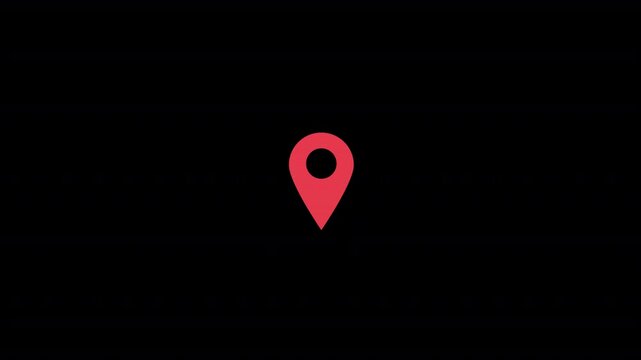 Red map pin with an oval ring drawing around its base on a transparent background