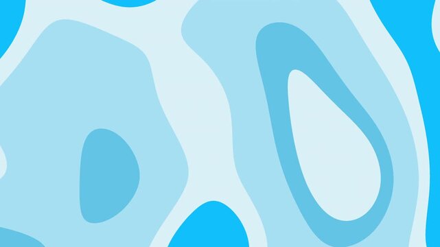Abstract blue liquid layered motion background with soft cyan topographic organic curves and smooth water wave morphing shapes for video overlay, film transition, and aesthetic video creation.