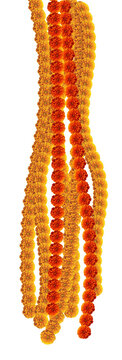 Orange red green marigold hanging festive decoration