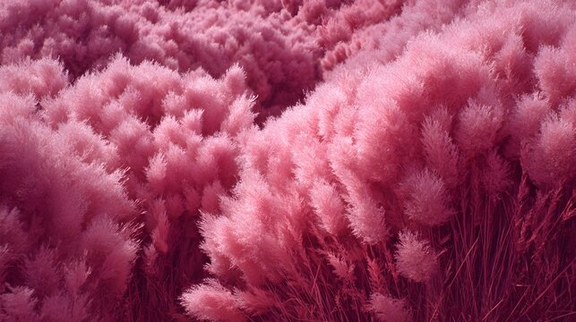 Infrared photography of pink flora with soft fuzzy texture