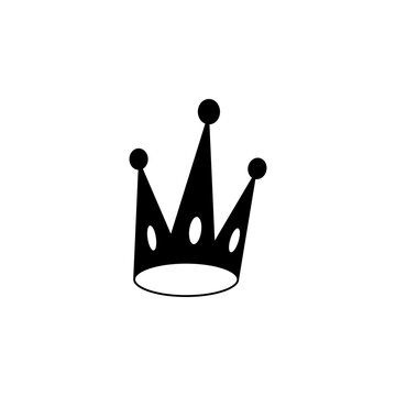 This is a minimalist vector illustration of a Crown icon, featuring a simple, clean, and solid glyph style. The icon can be used as a symbol, sign, or logo