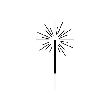 This is a minimalist vector illustration of a firework sticks icon, featuring a simple, clean, and solid glyph style. The icon can be used as a symbol, sign, or logo