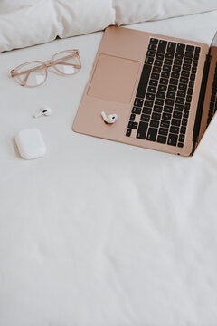 Minimalist Workspace with Laptop and Accessories
