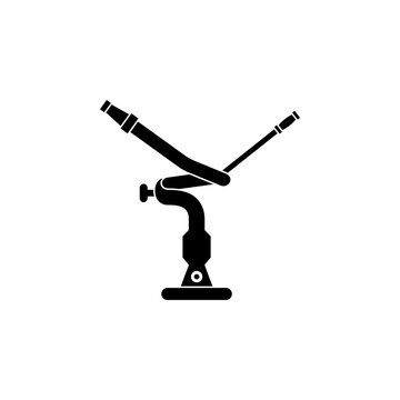 This is a minimalist vector illustration of a Fire Water Monitor icon, featuring a simple, clean, and solid glyph style. The icon can be used as a symbol, sign, or logo.