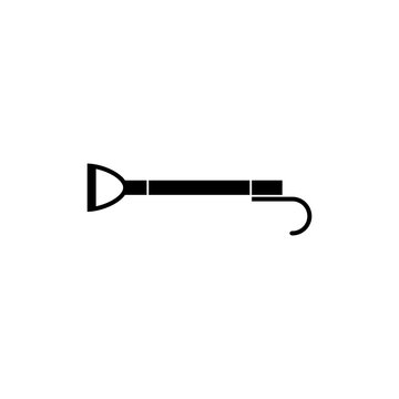 This is a minimalist vector illustration of a Hose Hook icon, featuring a simple, clean, and solid glyph style. The icon can be used as a symbol, sign, or logo.