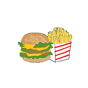 Hamburger and Fries Logo Design Vector Symbol