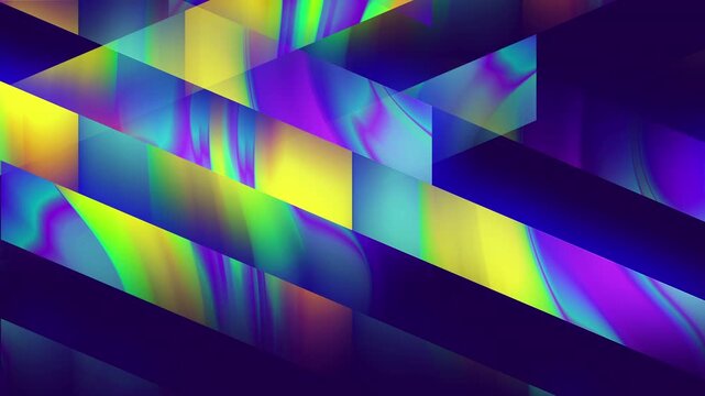 Abstract creative motion colorful geometric shape stripe on dark blue background. Video animation Ultra HD 4k footage.